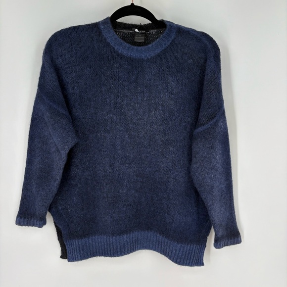 Avant Toi Hand Painted Side Slit Pullover Oversized Cashmere Silk Art